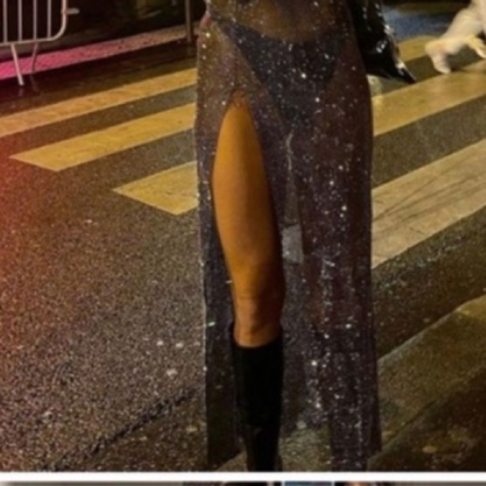 Heiress embellished mesh skirt